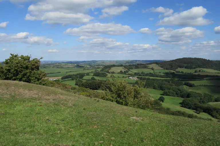 The view from the top of Pilsdon Pen across the West Dorset countryside